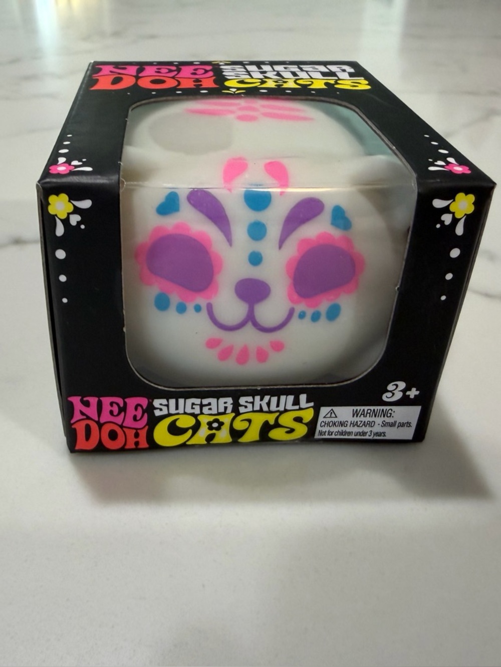 Schylling NEEDOH Sugar Skull Cat - GLOWS IN THE DARK - RARE, pink